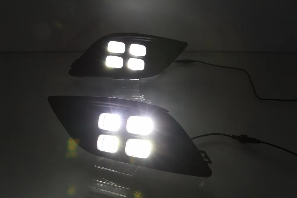 EOsuns led drl дневного света для Chevrolet sail 3- с желтым поворотным сигналом и беспроводным управлением