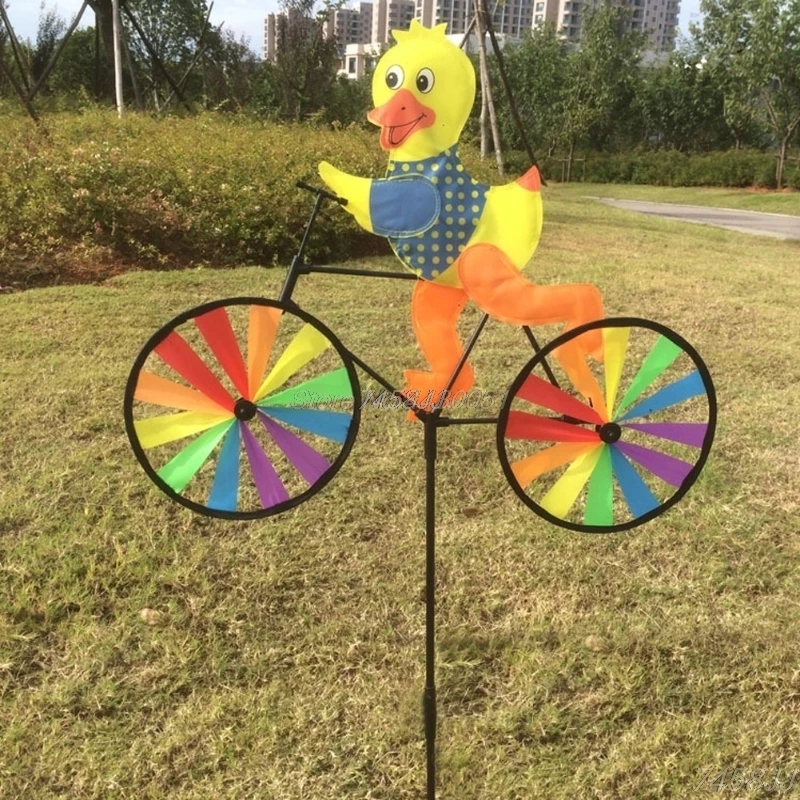 Duck Милый 3D животное на велосипеде ветряная мельница Whirligig сад газон двор Декор ветер Спиннер - Цвет: Duck
