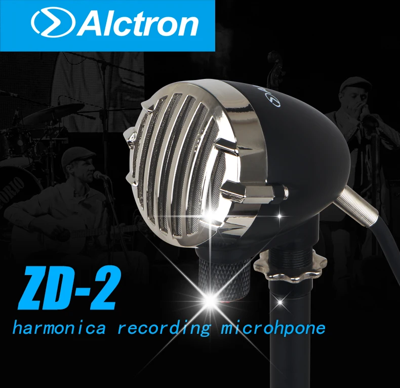 Alctron ZD-2 Классическая микрофон для губной гармошки, вокальный микрофон компактный и изысканный, динамический микрофон для выступления