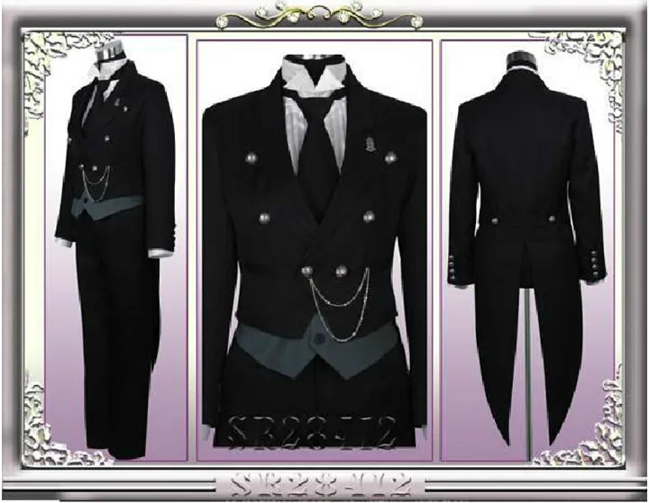 Бесплатная доставка костюм черного Батлера Себастьяна михаелиса для косплея |