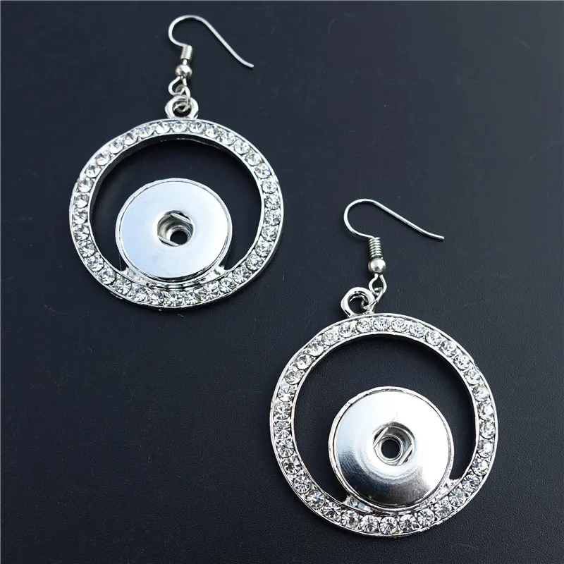 Круглые металлические серьги пуговицы с кристаллами Стразы 18 мм Модные женские