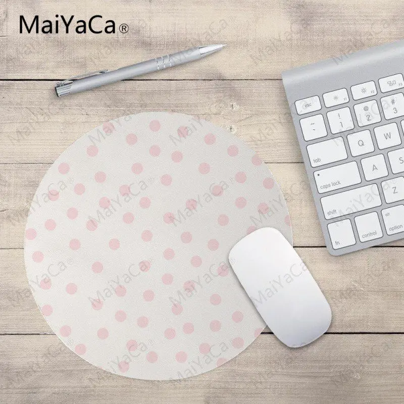 MaiYaCa Kawaii коврик для мыши маленький размер круглый коврик для мыши Нескользящий Резиновый коврик Драконий жемчуг коврик для белого горошек дождь на черном - Цвет: 20X20CM