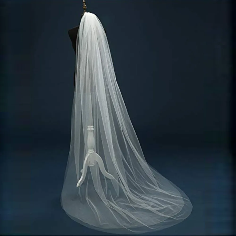 Элегантные свадебные аксессуары свадебная фата 3 метра 2 слоя белая цвета