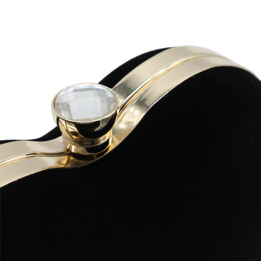 Женская бархатная сумка-клатч с принтом в виде сердца