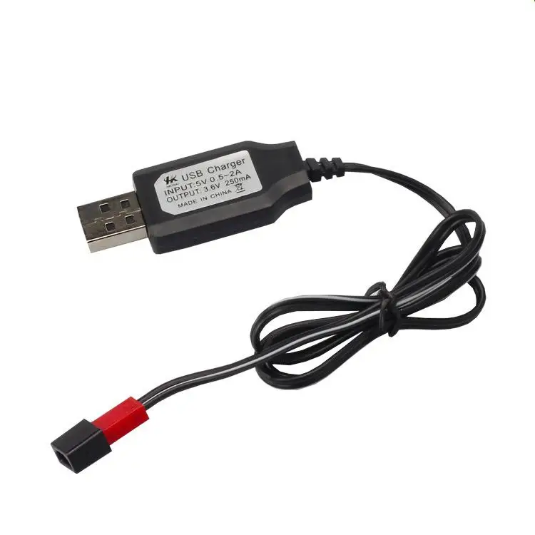 3.6v JST YUKALA 3,6 V 4,8 V 6,0 V 7,2 V 9,6 V Ni-CD/Ni-mh аккумуляторная батарея USB зарядное устройство/USB зарядный кабель с SM/JST/TAMIYA штекер 2 шт - Цвет: 3.6v JST