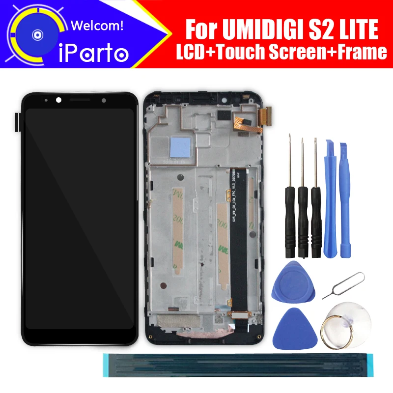 6 0 дюймовый ЖК дисплей UMIDIGI S2 LITE + сенсорный экран дигитайзер рамка в сборе 100%