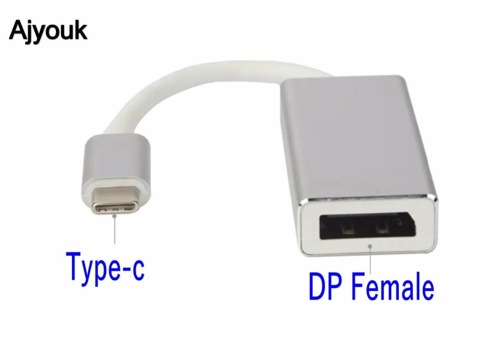 100 шт. USB C 3 1 TYPE DP Displayport Женский 2K * 4K Кабель адаптер для Macbook Air 12 &quotи Google Chromebook Pixel