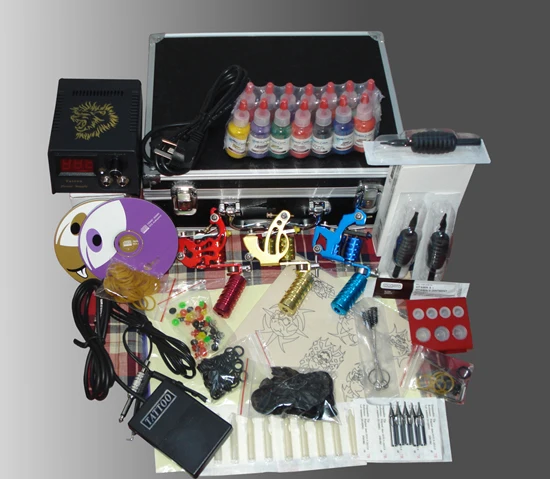 

Набор машинок для перманентного макияжа, профессиональная машинка для татуировок, набор инструментов для пирсинга, комплект из 3 пистолетов