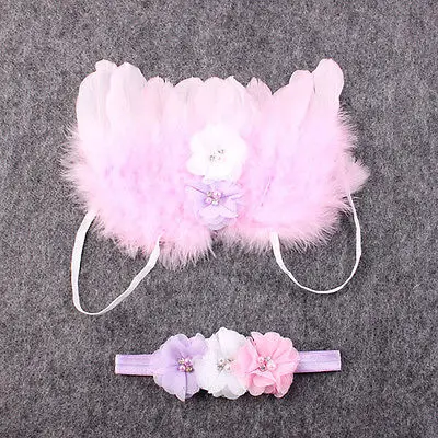 Милый фон для фотосъемки новорожденных детей с розовыми крыльями ангела и