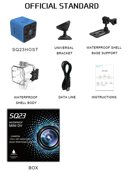 SQ23 blue SQ23 оригинальная мини камера WiFi камера Full HD 1080P Спорт DV рекордер 155 ночное видение маленькая Экшн камера видеокамера DVR pk SQ13 - Цвет: SQ23 blue