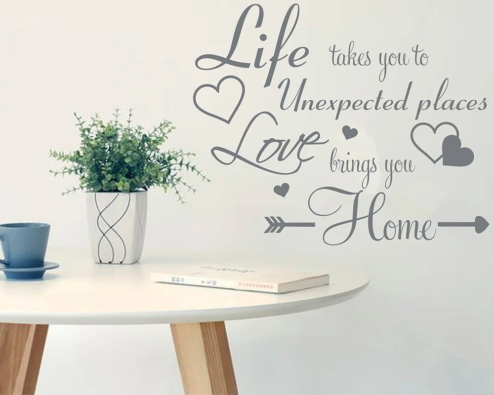 

Love Brings You Home Quote Wall Decal Family Wall Sticker For Living Room 820Q