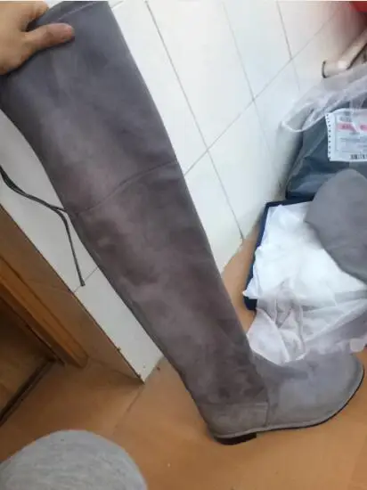 Сапоги выше колена lowland замшевые сапоги до бедра винного черного серого цвета