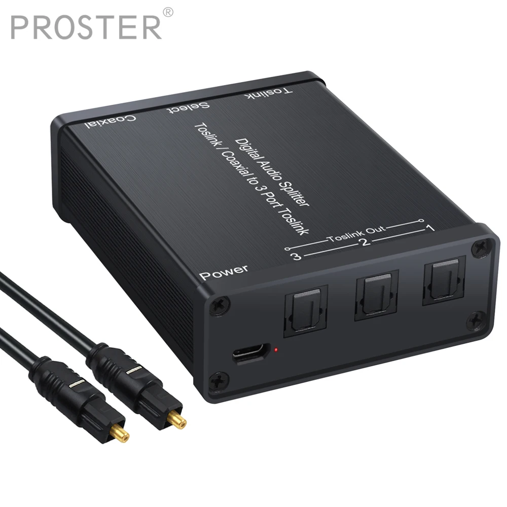 PROZOR Toslink коаксиальный коммутатор с 3 полосным Spdif оптический цифровой аудио