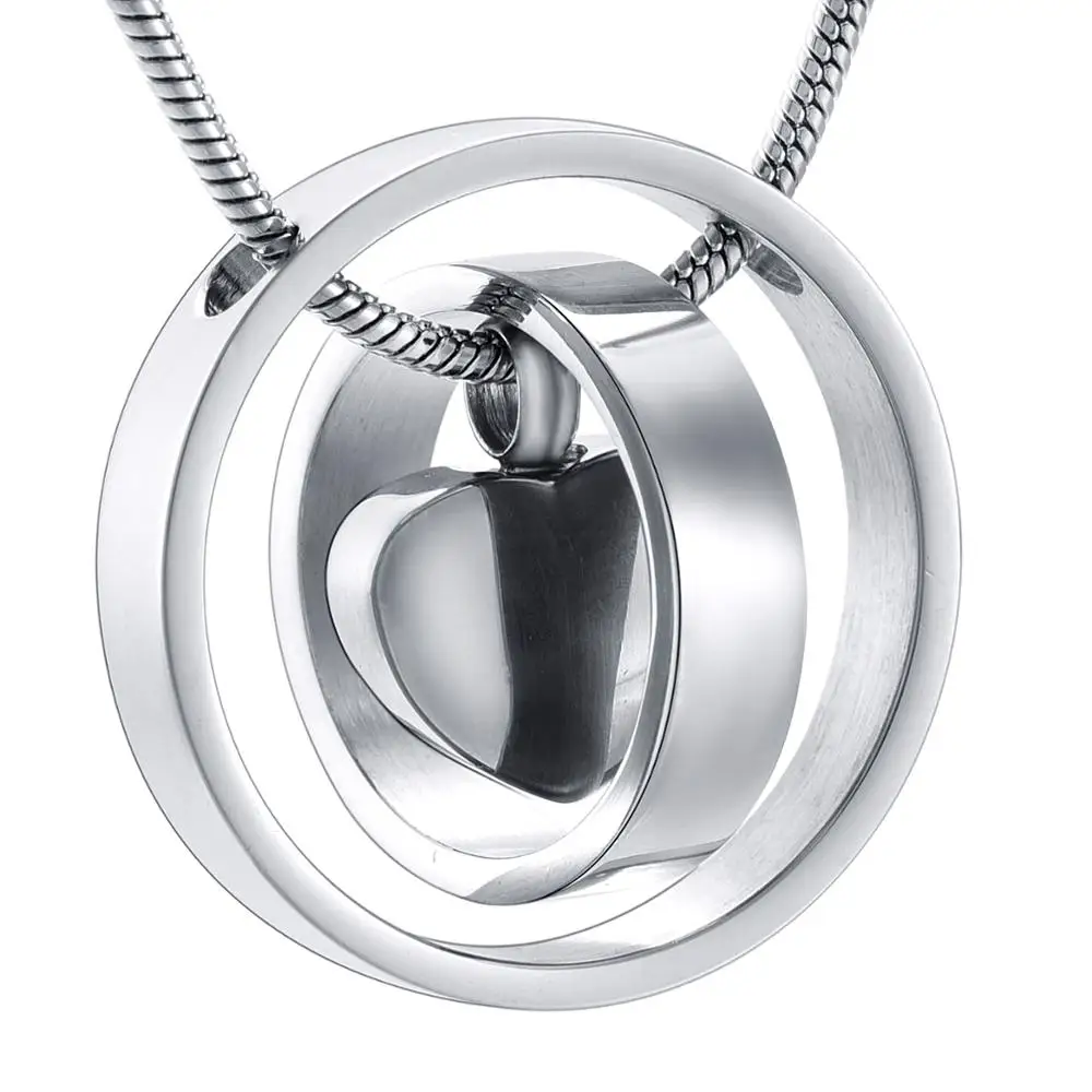 Кремационная Ювелирная урна Double circle plus inside closed ashes ювелирное ожерелье с двойным