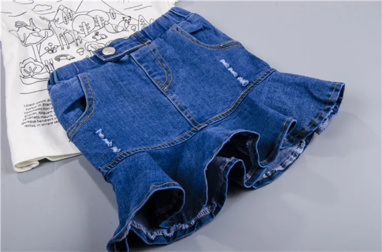 Girls Denim Skirts Summer Style Kids Clothes Toddler Girl falbala Jean Tutu Skirt Baby children fashion fish tail skirt | Детская одежда