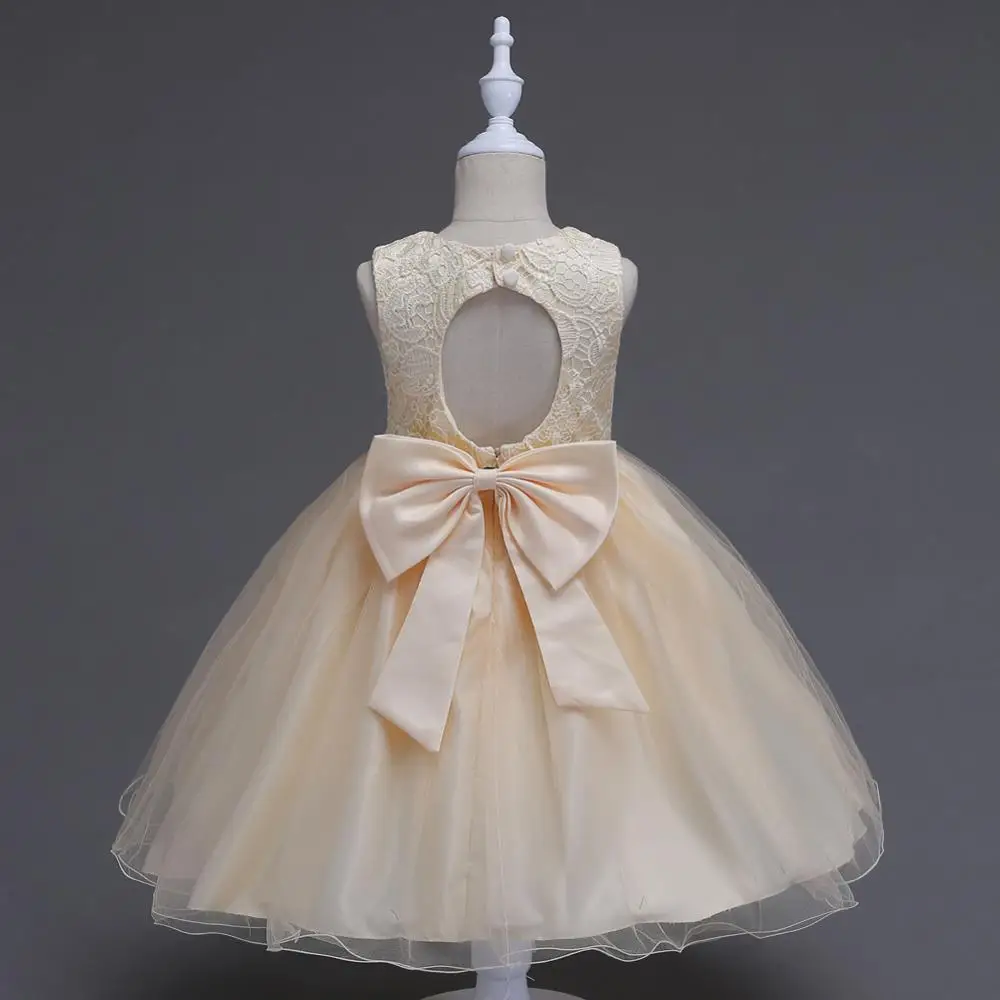 2019New pattern party dress for kids gir Stage performance Wedding presiding Sleeveless Backless Medium and small children | Детская