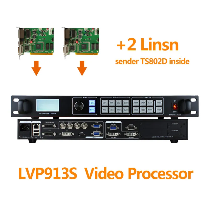 Светодиодный дисплей видео процессор LVP913S с 2 Linsn ts802d отправка карты светодиодный