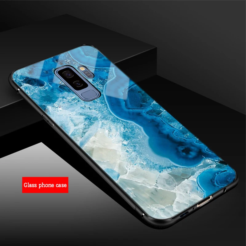 Для samsung Galaxy A6 A6S A8 A8S J6 J8 S8 S9 S10 PLUS NOTE 8 9 гранитный скраб Мрамор камень закаленное Стекло чехол для телефона