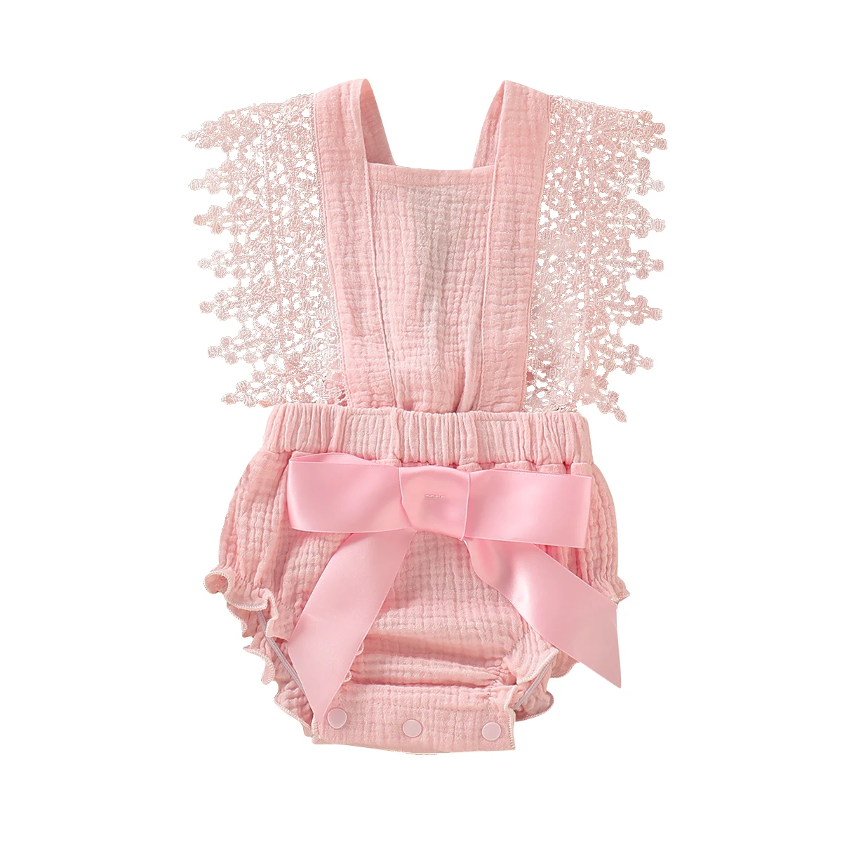 Одежда для новорожденных девочек боди с цветочным рисунком Кружевное рюшами