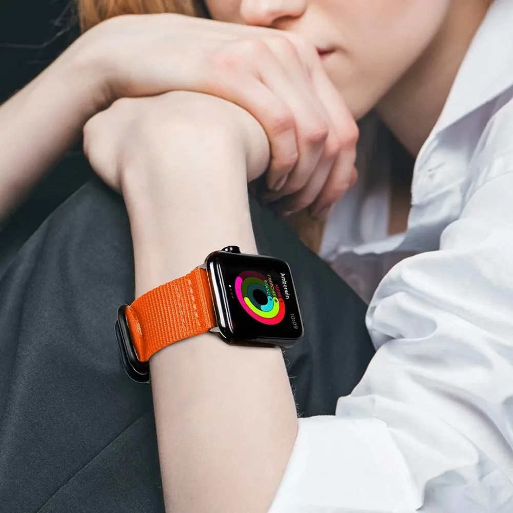 Нейлоновый ремешок аксессуары для Apple Watch 44 мм металлическая пряжка дышащие