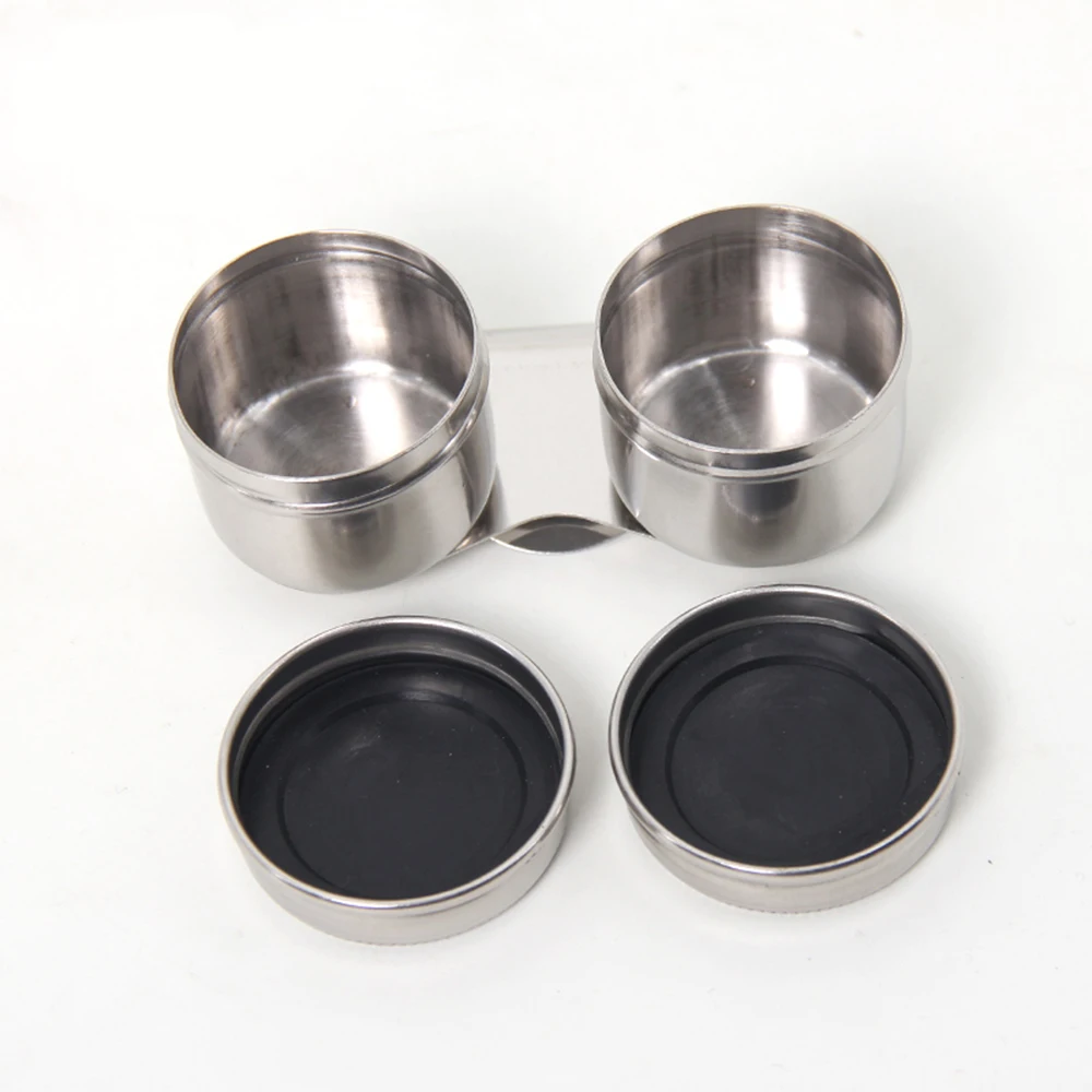 1Piece Stainless Steel Oil Palette Single Double Hole Dipper Painting Pot Art Supplies | Канцтовары для офиса и дома