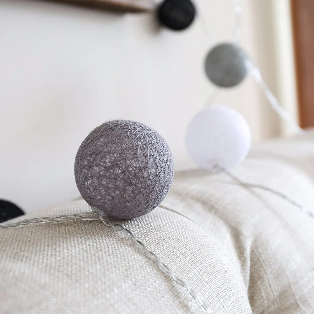 Гирлянда 20 шт. гирлянда 6 см хлопок шар батарея домашний декор свадебное