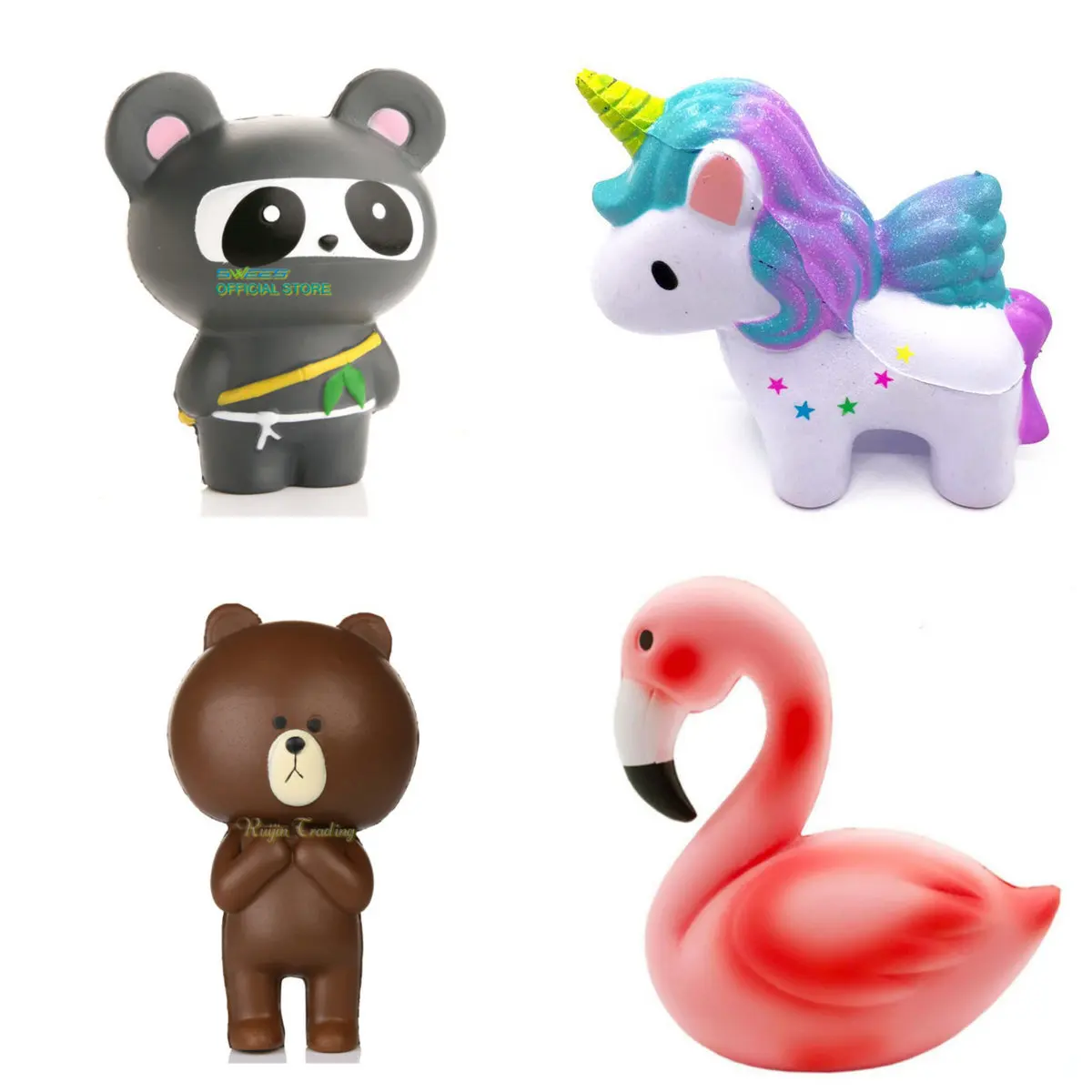 Kawaii Радуга овец кролик двойной уход за кожей лица мороженое лошадь Панда медведь