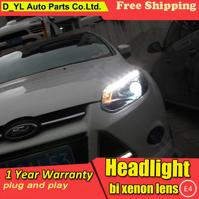 DY_L стайлинга автомобилей передняя фара для Ford Focus 2012 светодиодный фары DRL H7/D2H