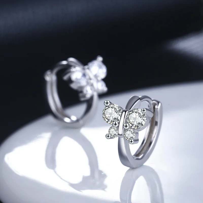 Модные милые дизайнерские серьги с бабочками и кристаллами для женщин женские