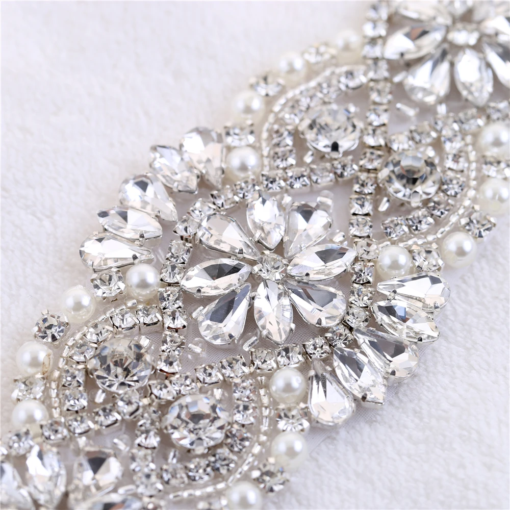 XINFANGXIU Wedding sash belt Rhinestone appliques bridal headband Applique for wedidng dress beg decorations | Дом и сад
