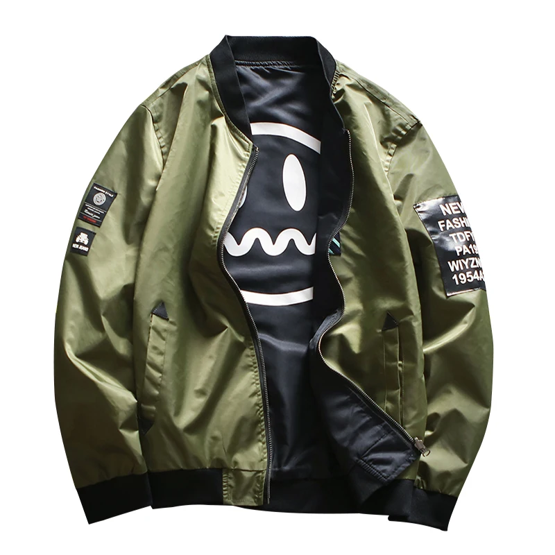 Куртка бомбер TANG Мужская тонкая ветровка армейского зеленого цвета пилотная