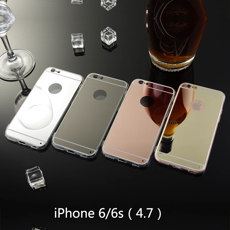 6S розовый золотой чехол для телефона Apple iPhone 6 зеркальный Мягкая Задняя накладка