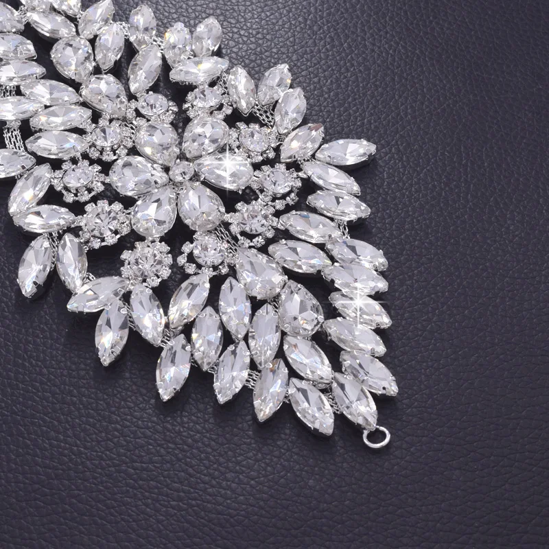 Роскошные стеклянные аппликации со стразами 2 шт./лот для свадебного платья