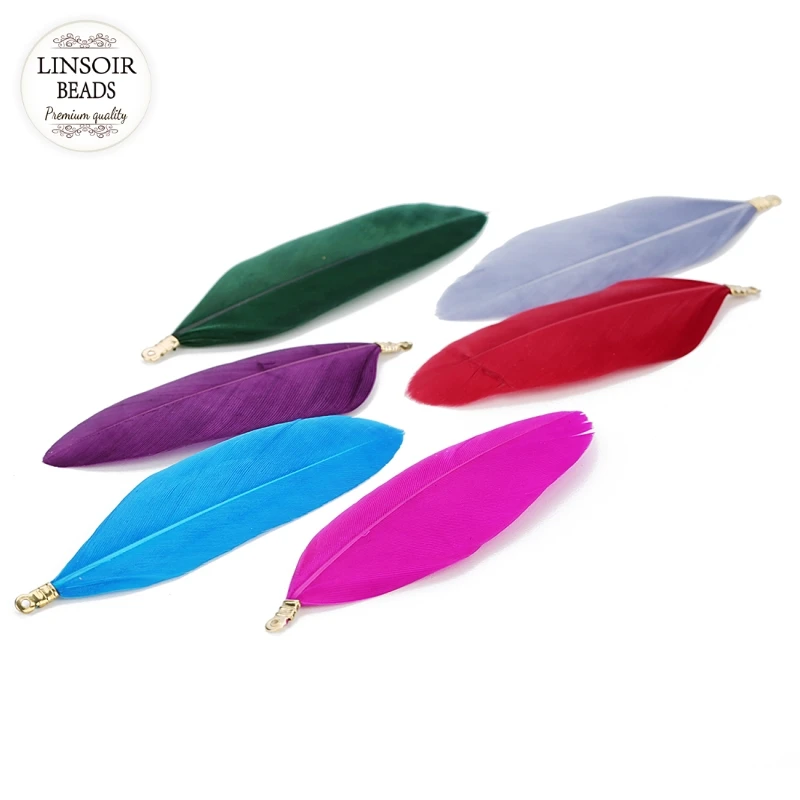 Этнические Разноцветные Подвески из утиного пера для ожерелья 65-75 мм 10 шт./лот