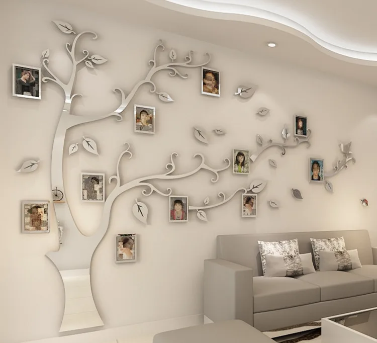 Наклейка на стену s Tree фоторамка наклейка DIY зеркальная Настенная Наклейка украшение дома гостиная спальня плакат ТВ фон Настенный декор
