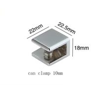 2pcs 22 52218mm square shape zinc alloy glass clamp bracket glossy shiny shelf support can clamp 10mm cp350
