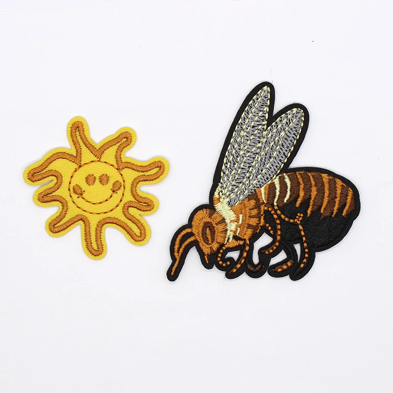 1 шт. милые Мультяшные значки с вышивкой в виде пчелы|ironing stickers|embroidery badgessun patch |