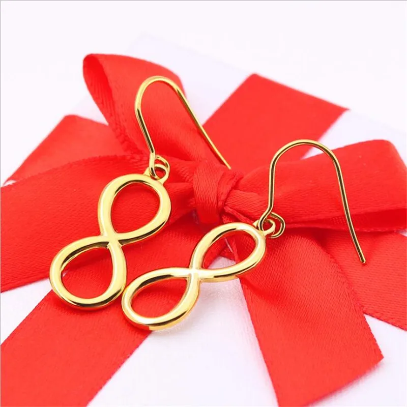 

DE18 Titanium 8 Drop Earrings For Girls Women 316l Stainless Steel Earring IP Plating No Fade Allergy Free