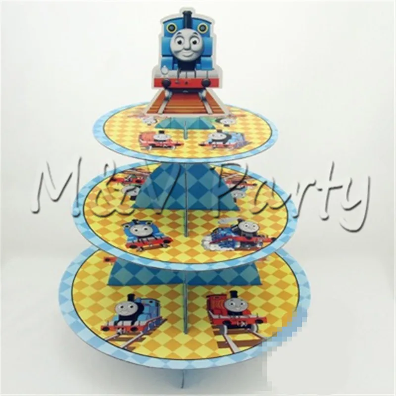 3 слоя мультфильм Томас одноразовые вечерние стенд для кексов бумажный торт день