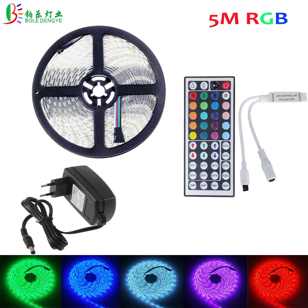 Светодиодная лента BOLEDENGYE 5050 RGB 5 м 1 2 3 водонепроницаемая гибкая ключа 44Key ИК пульт