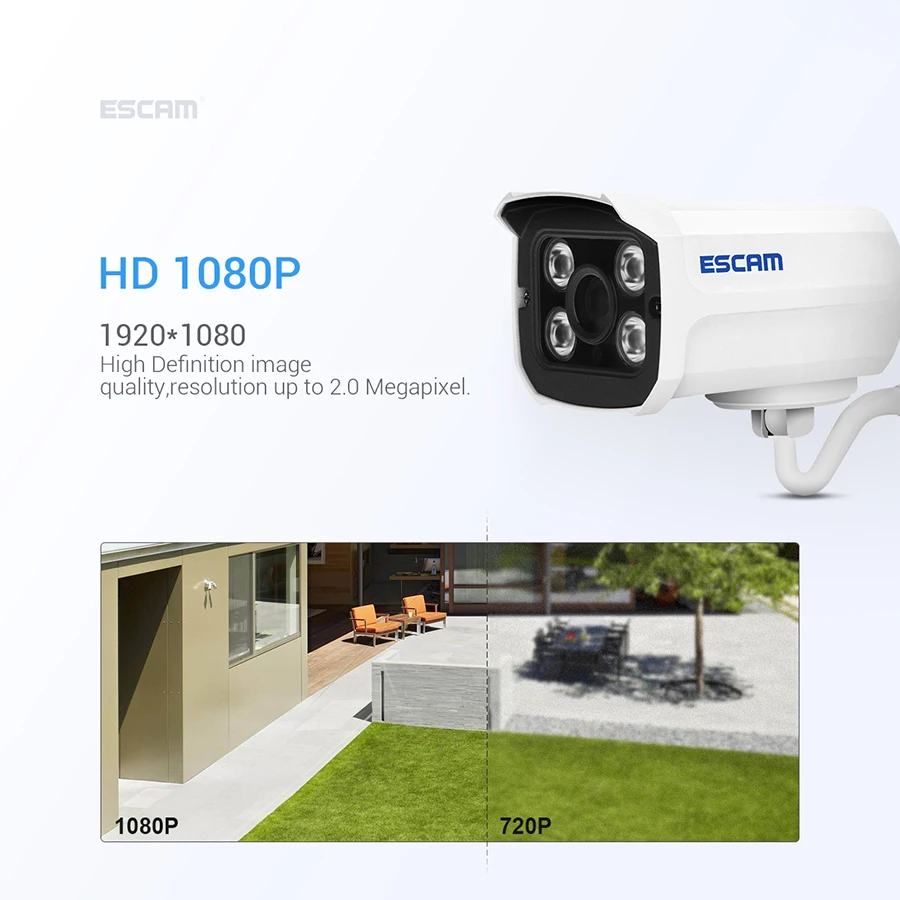 ESCAM QD900 WIFI IP камера 2MP 1080P сетевая инфракрасная пуля IP66 Onvif наружная