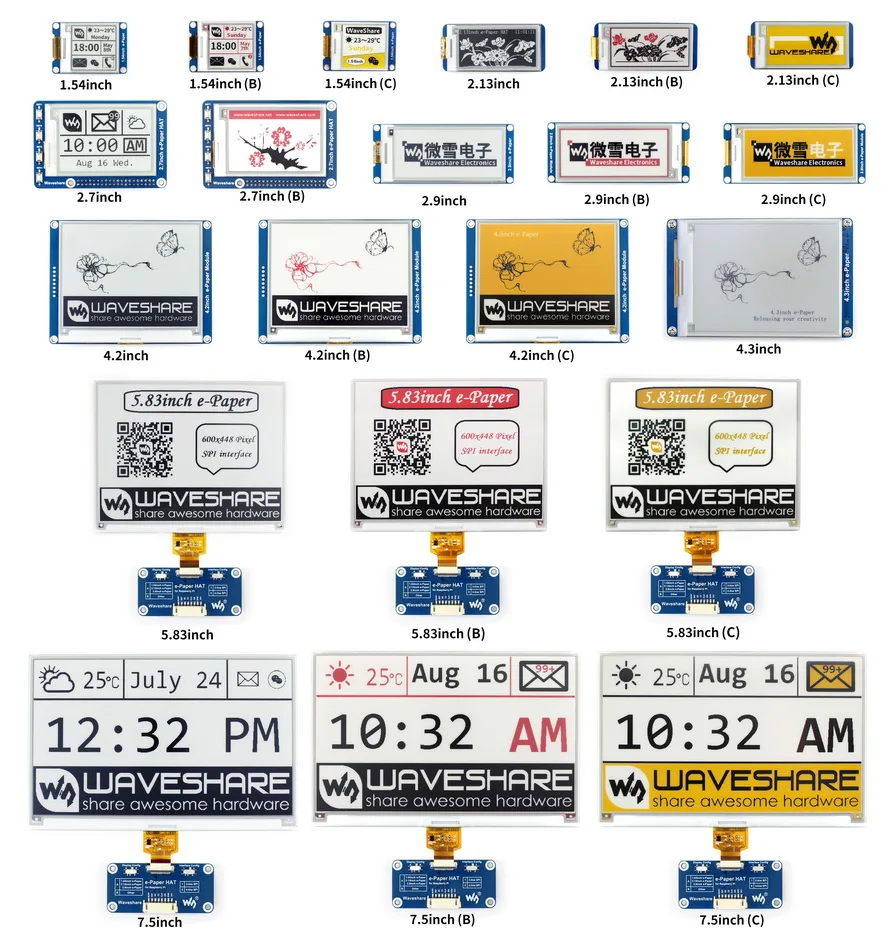 Waveshare 2 9 дюймовый модуль дисплея E Ink ''электронная бумага 296x128 три цвета: