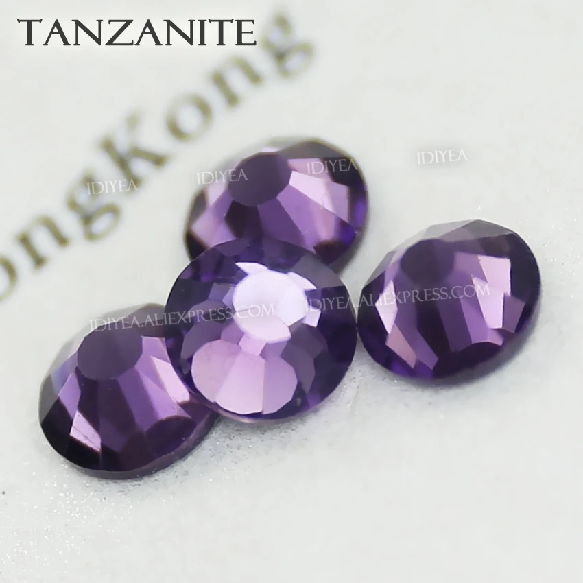 Tanzanite стеклянные плоские стразы горячей фиксации блестящие аксессуары для 3d