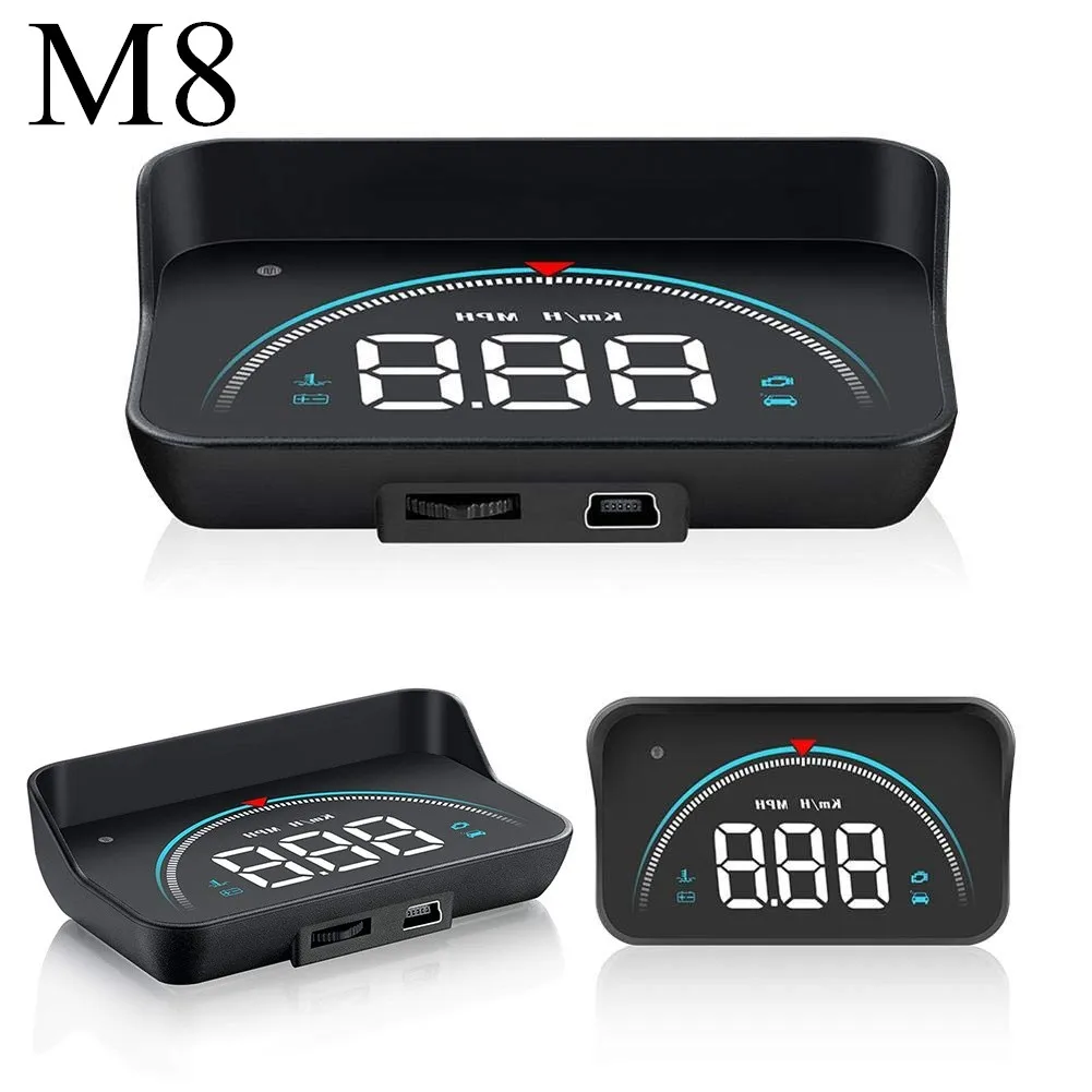 Светодиодный дисплей M8 HUD GPS Предупреждение о скорости OBD2 автомобильный проектор