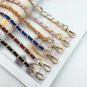 DIY 125 см черный кошелек из искусственной кожи, Сменные Металлические золотые цепочки, Наплечная Сумка, ремешки, аксессуары, Длинные ремни, сумка