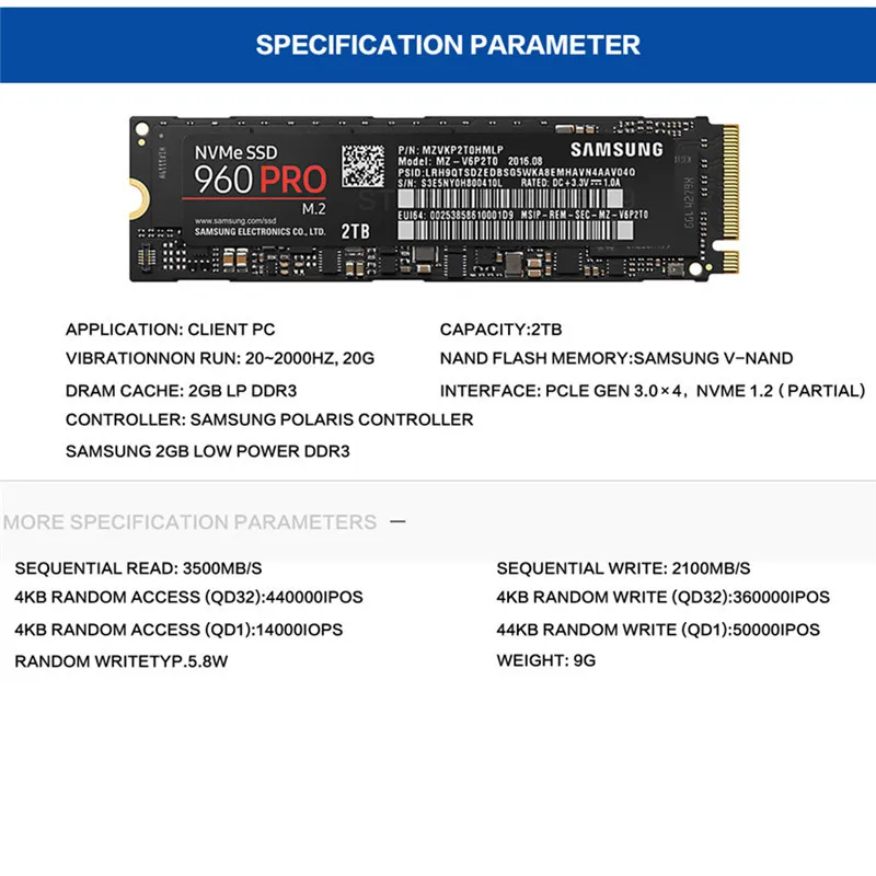 Samsung 960 PRO 512GB 1TB 2TB SSD solid state hard disk NVMe MZ-V6P512Z Internal for Laptop PC Computer | Компьютеры и офис