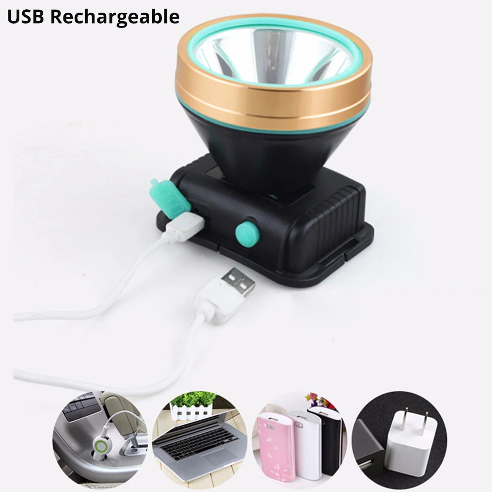 Светодиодный налобный фонарь 20 Вт T6 светодиодный с Micro USB перезаряжаемый