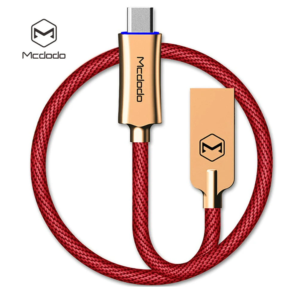 MCDODO Тип USB c быстрой зарядки автоотключения USB C кабель для Samsung Xiaomi OnePlus 5 со светодиодной подсветкой тип-c