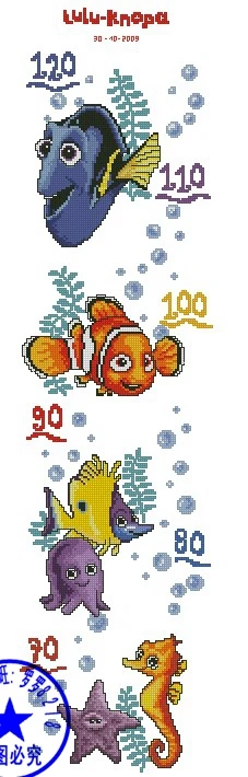 Высокое качество милый Счетный Набор для вышивки крестиком таблица высоты