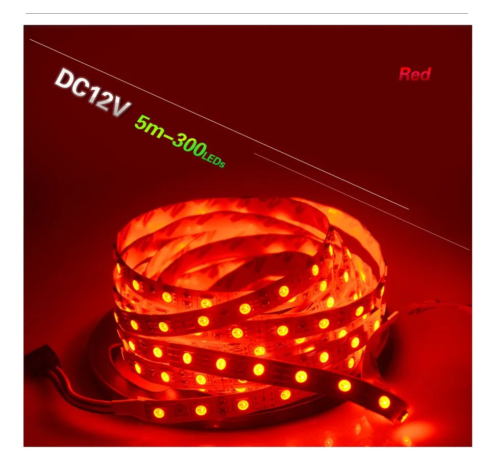 Foxanon LED полосы света 5050 DC12V 5 м 300 светодиодный гибкая штанга RGB легкая супер яркость не обладает водонепроницаемостью: Украшения для домашнего интерьера